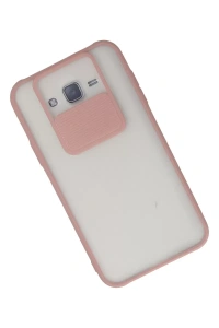 Samsung Galaxy J7 Kılıf Palm Buzlu Kamera Sürgülü Silikon - Pembe