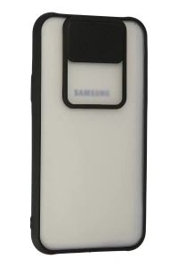 Samsung Galaxy J7 Kılıf Palm Buzlu Kamera Sürgülü Silikon - Siyah