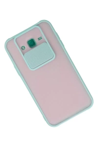 Samsung Galaxy J7 Kılıf Palm Buzlu Kamera Sürgülü Silikon - Turkuaz