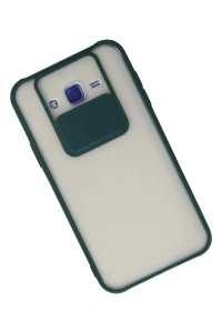 Samsung Galaxy J7 Kılıf Palm Buzlu Kamera Sürgülü Silikon - Yeşil