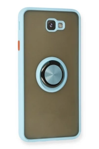 Samsung Galaxy J7 Prime Kılıf Montreal Yüzüklü Silikon Kapak - Buz Mavi