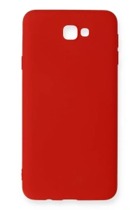 Samsung Galaxy J7 Prime Kılıf Nano içi Kadife Silikon - Kırmızı