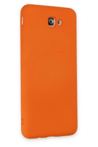 Samsung Galaxy J7 Prime Kılıf Nano içi Kadife Silikon - Turuncu