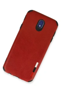 Samsung Galaxy J7 Pro / J730 Kılıf Loop Deri Silikon - Kırmızı