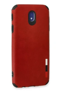 Samsung Galaxy J7 Pro / J730 Kılıf Loop Deri Silikon - Kırmızı