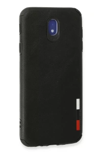 Samsung Galaxy J7 Pro / J730 Kılıf Loop Deri Silikon - Siyah