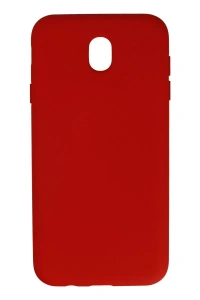 Samsung Galaxy J7 Pro / J730 Kılıf Nano içi Kadife Silikon - Kırmızı