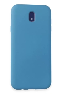 Samsung Galaxy J7 Pro / J730 Kılıf Nano içi Kadife Silikon - Mavi