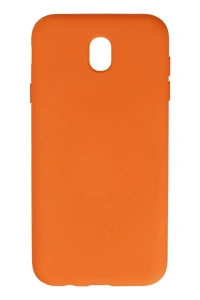 Samsung Galaxy J7 Pro / J730 Kılıf Nano içi Kadife Silikon - Turuncu