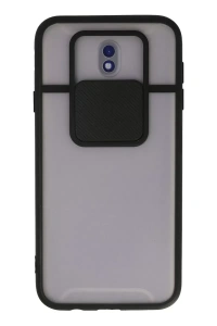 Samsung Galaxy J7 Pro / J730 Kılıf Palm Buzlu Kamera Sürgülü Silikon - Siyah