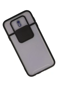 Samsung Galaxy J7 Pro / J730 Kılıf Palm Buzlu Kamera Sürgülü Silikon - Siyah