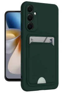 Samsung Galaxy M15 Kelvin Kartvizitli Silikon - Koyu Yeşil