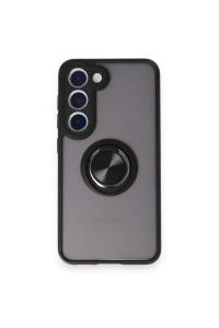 Samsung Galaxy M15 Kılıf Montreal Yüzüklü Silikon Kapak - Siyah