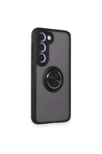 Samsung Galaxy M15 Kılıf Montreal Yüzüklü Silikon Kapak - Siyah
