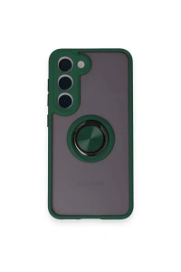 Samsung Galaxy M15 Kılıf Montreal Yüzüklü Silikon Kapak - Yeşil