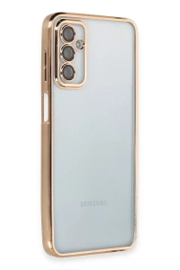 Samsung Galaxy M23 Kılıf Lensli Silikon - Gold