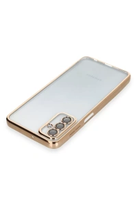 Samsung Galaxy M23 Kılıf Lensli Silikon - Gold