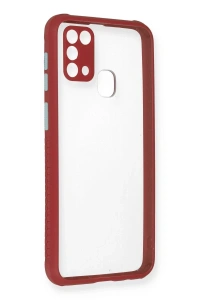 Samsung Galaxy M31 Kılıf Miami Şeffaf Silikon - Fuşya