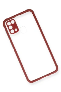 Samsung Galaxy M31 Kılıf Miami Şeffaf Silikon - Fuşya