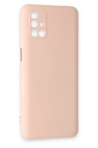 Samsung Galaxy M31S Kılıf Nano içi Kadife Silikon - Pudra