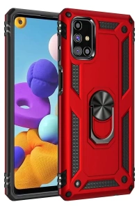 Samsung Galaxy M31S Kılıf Sofya Yüzüklü Silikon Kapak - Kırmızı