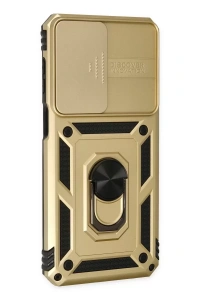 Samsung Galaxy M33 Kılıf Pars Lens Yüzüklü Silikon - Gold