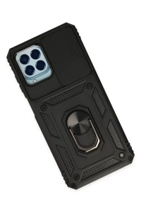Samsung Galaxy M33 Kılıf Pars Lens Yüzüklü Silikon - Siyah