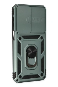 Samsung Galaxy M33 Kılıf Pars Lens Yüzüklü Silikon - Yeşil