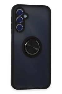 Samsung Galaxy M34 5G Kılıf Montreal Yüzüklü Silikon Kapak - Siyah