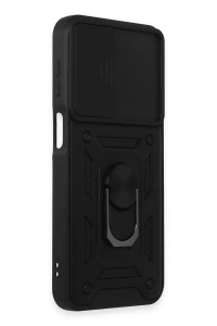 Samsung Galaxy M34 5G Kılıf Pars Lens Yüzüklü Silikon - Siyah