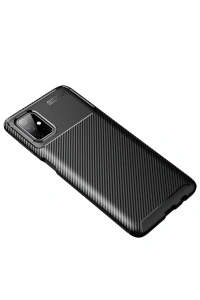 Samsung Galaxy M51 Kılıf Auto Focus Karbon Kapak - Siyah