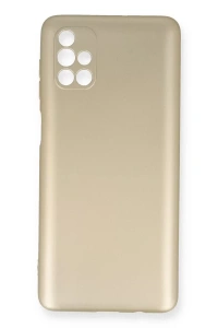 Samsung Galaxy M51 Kılıf First Silikon - Gold