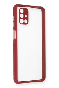 Samsung Galaxy M51 Kılıf Miami Şeffaf Silikon - Fuşya