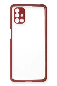 Samsung Galaxy M51 Kılıf Miami Şeffaf Silikon - Fuşya