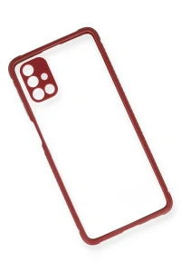 Samsung Galaxy M51 Kılıf Miami Şeffaf Silikon - Fuşya