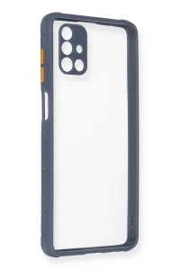 Samsung Galaxy M51 Kılıf Miami Şeffaf Silikon - Gri