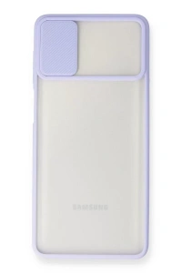 Samsung Galaxy M51 Kılıf Palm Buzlu Kamera Sürgülü Silikon - Lila