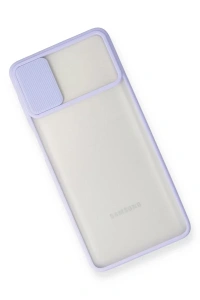 Samsung Galaxy M51 Kılıf Palm Buzlu Kamera Sürgülü Silikon - Lila