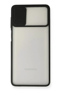 Samsung Galaxy M51 Kılıf Palm Buzlu Kamera Sürgülü Silikon - Siyah