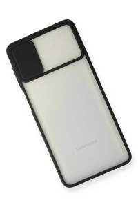 Samsung Galaxy M51 Kılıf Palm Buzlu Kamera Sürgülü Silikon - Siyah