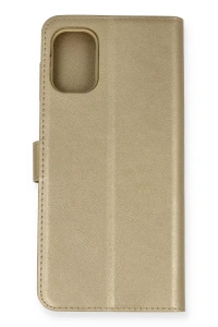 Samsung Galaxy M51 Trend S Plus Kapaklı Kılıf - Gold