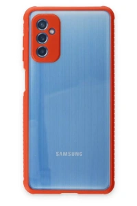 Samsung Galaxy M52 5G Kılıf Miami Şeffaf Silikon - Kırmızı