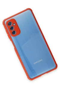Samsung Galaxy M52 5G Kılıf Miami Şeffaf Silikon - Kırmızı