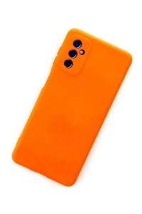 Samsung Galaxy M52 5G Kılıf Nano içi Kadife Silikon - Turuncu