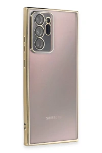 Samsung Galaxy Note 20 Ultra Kılıf Lensli Silikon - Gold
