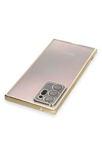 Samsung Galaxy Note 20 Ultra Kılıf Lensli Silikon - Gold
