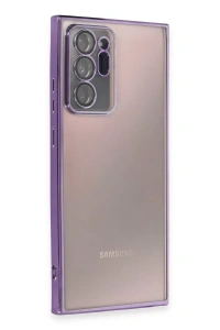 Samsung Galaxy Note 20 Ultra Kılıf Lensli Silikon - Mor