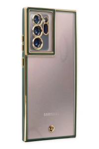 Samsung Galaxy Note 20 Ultra Kılıf Liva Lens Silikon - Yeşil