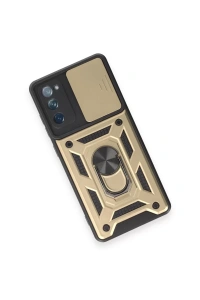 Samsung Galaxy S20 FE Kılıf Pars Lens Yüzüklü Silikon - Gold