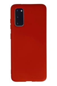 Samsung Galaxy S20 Kılıf Nano içi Kadife Silikon - Kırmızı